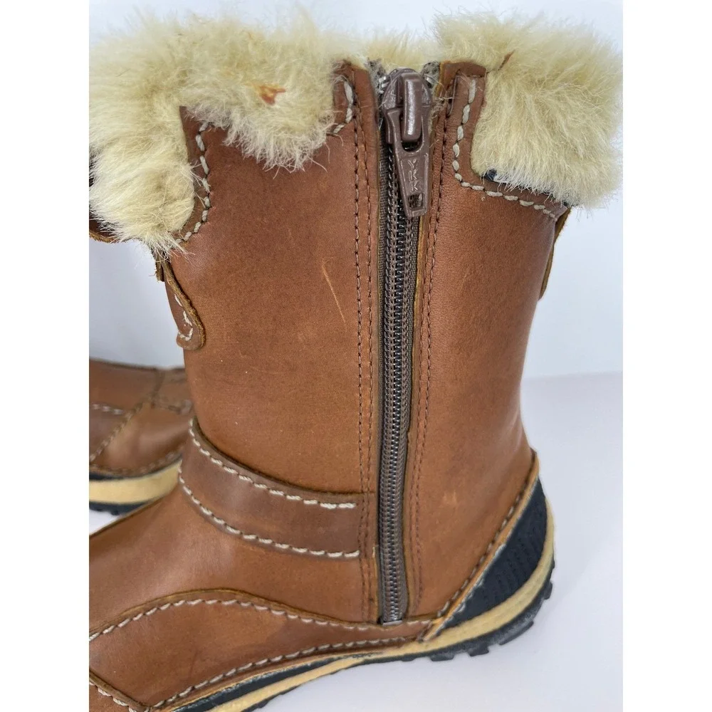 Merrell Womens Brown Leather Fur Lined Winter Boots Size 5